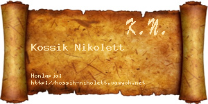 Kossik Nikolett névjegykártya